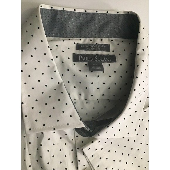 Men's Stretch Short Sleeve Polka Dots Shirt 5XL - Picture 6 of 8